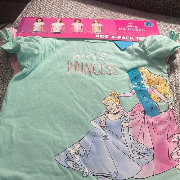 Disney Princess 4 pack T-Shirt Collection - Pink, Gray, Teal - Picture 2 of 7